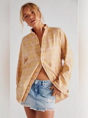 We The Free Light Blue Denim Mini Skirt